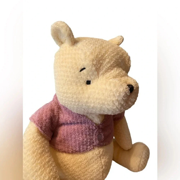 VINTAGE THE DISNEY STORE STUFFED PLUSH CHENILLE WINNIE THE POOH PINK VES… - Picture 2 of 6